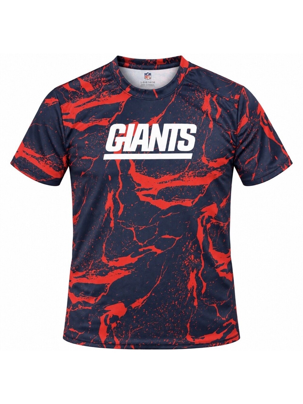 NFL Team Apparel New York Giants Performance Shirt Youth Large 14/16 Navy Red